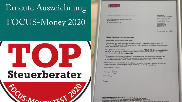 Auszeichnung FOCUS Money 2020