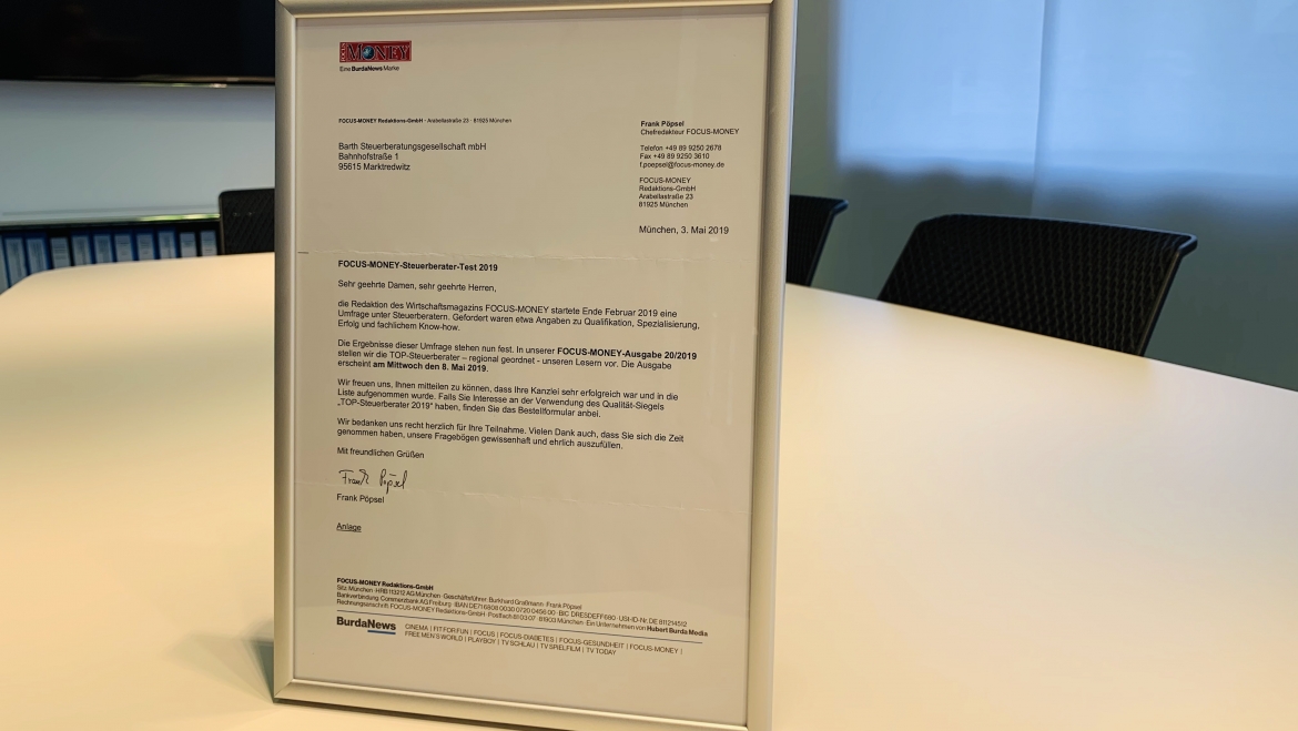 Auszeichnung FOCUS Money 2019